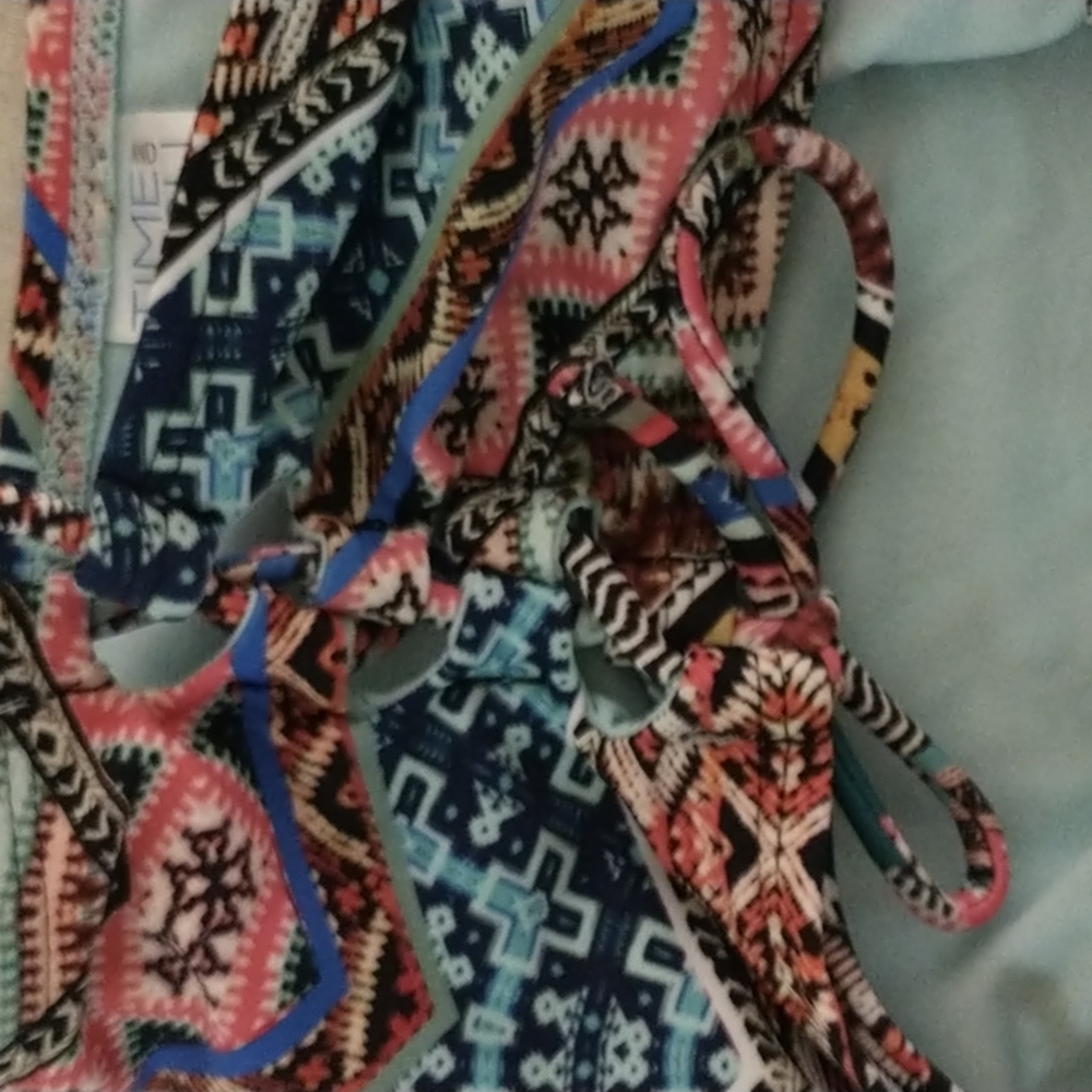 🌠HP🌠NWT Time and Tru Print Tankini w/Mid-rise Side Tie Bottom - Picture 10 of 10